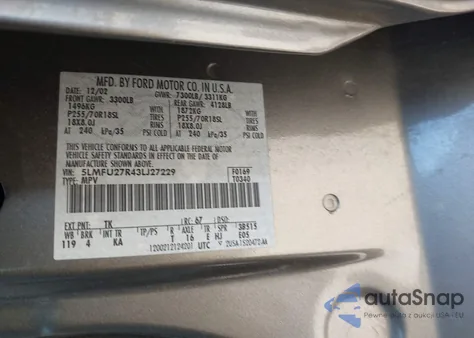 2003 Lincoln Navigator из США, поврежденный, VIN 5LMFU27R43LJ27229